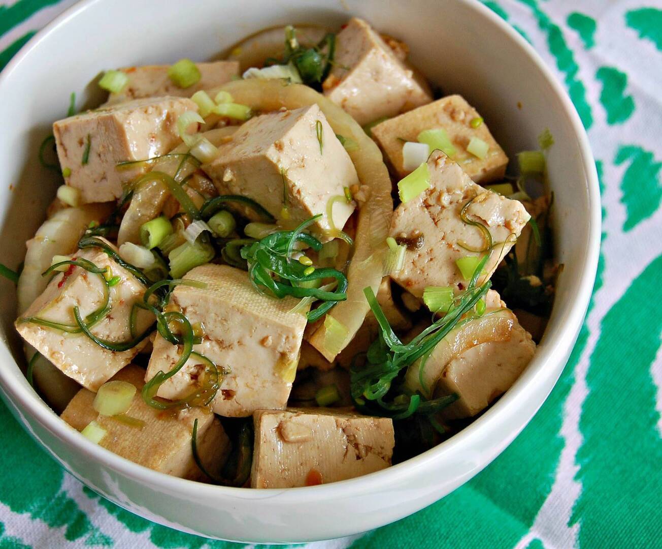 spicy tofu in a bowl