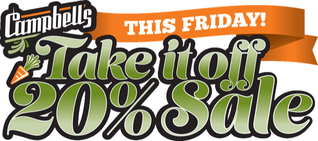 'Take it off 20% Sale This Friday'